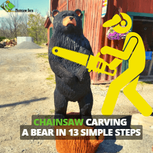 chainsaw carving a bear in simple and easy steps