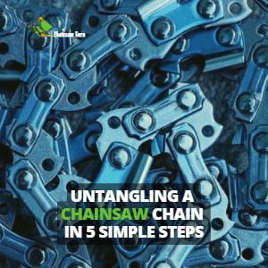 untangling a chainsaw chain