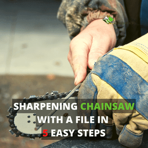 sharpening chainsaw with a file