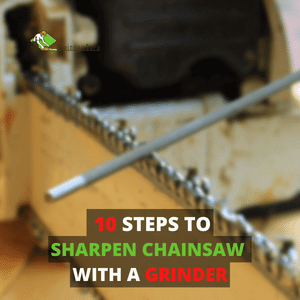 sharpening chainsaw with a grinder