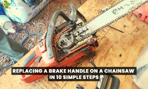 replacing a brake handle on a chainsaw