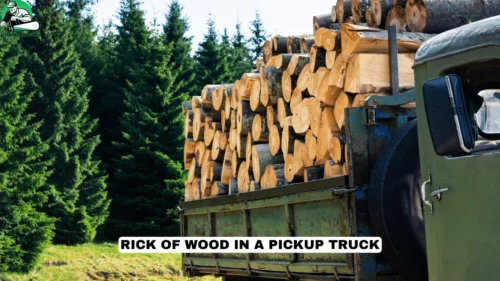 rick of wood in a pickup truck