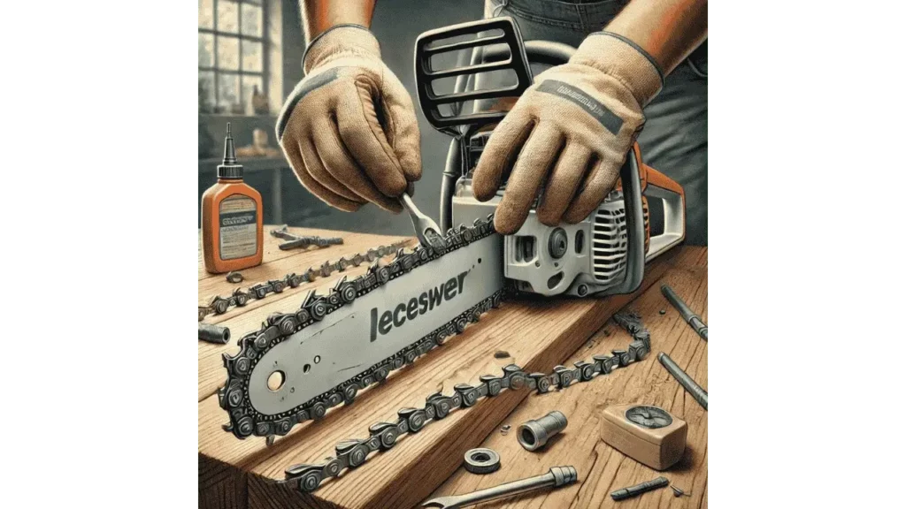 How to Put a Pole Saw Chain Back On