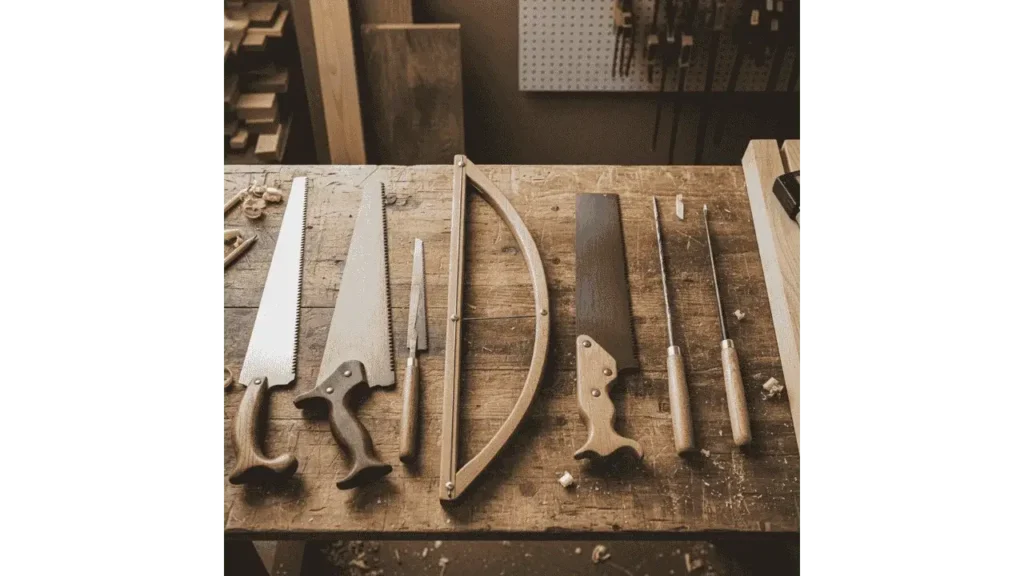 types of hand saws for wood cutting.