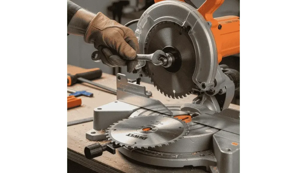 how to change chop saw blade.