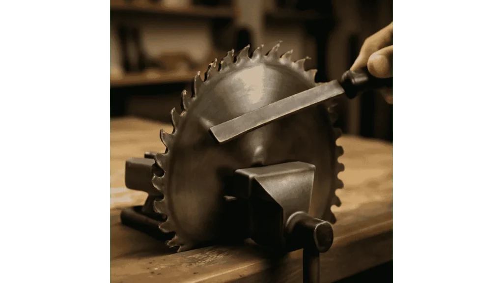 how to sharpen a table saw blade.